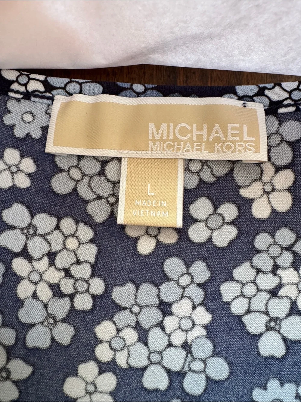 Michael‎ Kors Navy Floral Tie-Waist Mini Dress